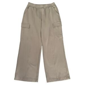 Old Navy Size L High Rise Wide Leg Cargo Pants Dynamic Fleece Breathable Tan